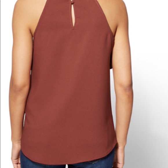 NEW ruffled halter blouse in cinnamon brandy - Picture 3 of 4